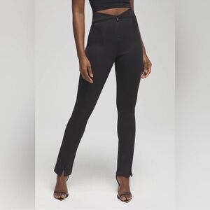 Good American Glam Exec Pant size 1 black trousers stretchy ankle zipper office